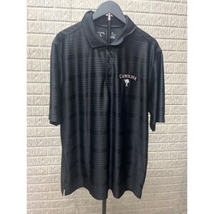 ANTIGUA Black Golf Polo Shirt Mens XL Embroidered PALM TREE CAROLINA